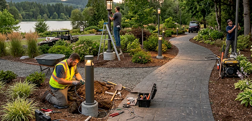 Landscape Post, Pole, and Bollard Lighting Installation in Atlanta