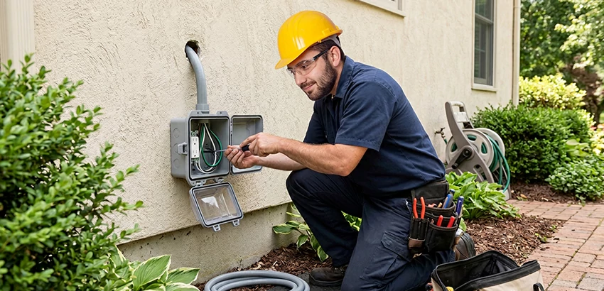Outdoor Outlet Installation on Vinyl Siding in Atlanta